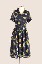 Load image into Gallery viewer, Odette Navy & Mustard Floral Dress