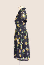 Load image into Gallery viewer, Odette Navy & Mustard Floral Dress
