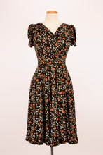 Load image into Gallery viewer, Orange & Cream Floral Jersey Dress