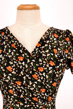 Load image into Gallery viewer, Orange & Cream Floral Jersey Dress