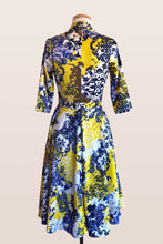 Load image into Gallery viewer, Pansy Jersey Mustard Floral Dress