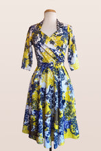 Load image into Gallery viewer, Pansy Jersey Mustard Floral Dress