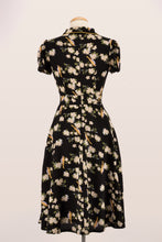 Load image into Gallery viewer, Peach Rose Black & Green Floral Dress
