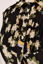 Load image into Gallery viewer, Peach Rose Black & Green Floral Dress