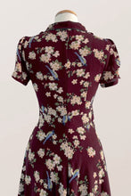 Load image into Gallery viewer, Peach Rose Burgundy Floral Dress