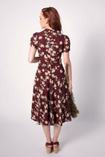Load image into Gallery viewer, Peach Rose Burgundy Floral Dress