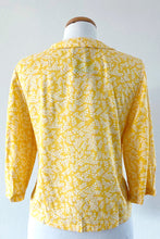 Load image into Gallery viewer, Perla Mustard & Cream Leaves Blouse