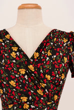 Load image into Gallery viewer, Red & Mustard Floral Jersey Dress