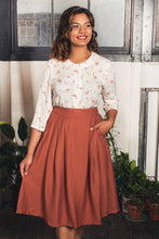 Load image into Gallery viewer, Roxy Rust Tussah Skirt