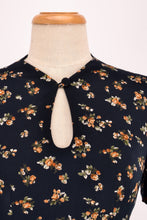Load image into Gallery viewer, Sakura Navy & Petite Roses Dress