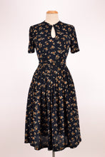 Load image into Gallery viewer, Sakura Navy & Petite Roses Dress
