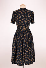 Load image into Gallery viewer, Sakura Navy & Petite Roses Dress
