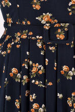 Load image into Gallery viewer, Sakura Navy & Petite Roses Dress