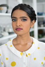 Load image into Gallery viewer, Perla Mustard Dots Blouse