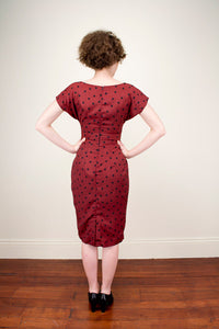 Lalleh Burgundy Dots Dress - Elise Design
 - 4