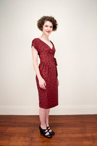 Lalleh Burgundy Dots Dress - Elise Design
 - 2