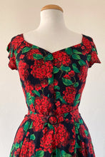 Load image into Gallery viewer, Tuscan Red & Green Hydrangea Floral Dress