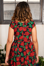 Load image into Gallery viewer, Tuscan Red & Green Hydrangea Floral Dress