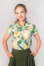 Load image into Gallery viewer, Yellow &amp; Green Floral Blouse