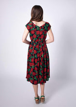 Load image into Gallery viewer, Tuscan Red & Green Hydrangea Floral Dress