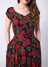 Load image into Gallery viewer, Tuscan Red & Green Hydrangea Floral Dress