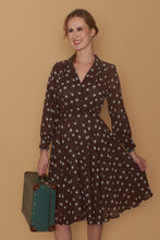 Load image into Gallery viewer, Amber Brown & Cream Floral Dress