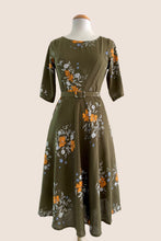 Load image into Gallery viewer, Doris Green & Orange Floral Dress