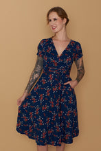 Load image into Gallery viewer, Fiorella Corset Blue & Red Floral Dress