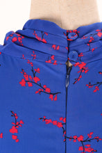Load image into Gallery viewer, Grace Kelly Blue & Red Floral Dress