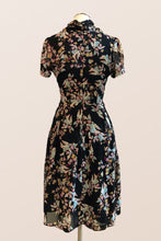 Load image into Gallery viewer, Grace Kelly Black & Blue Floral Dress