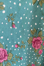 Load image into Gallery viewer, Posy Teal Floral & Dots Dress