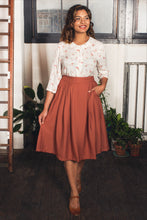 Load image into Gallery viewer, Roxy Rust Tussah Skirt