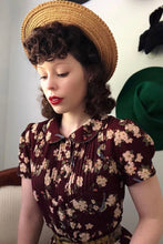 Load image into Gallery viewer, Peach Rose Burgundy Floral Dress