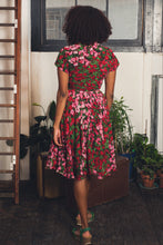 Load image into Gallery viewer, Pansy Burgundy & Green Floral Dress
