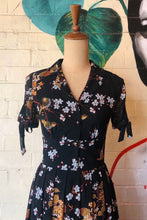 Load image into Gallery viewer, Kassandra Black Floral & Bird Dress