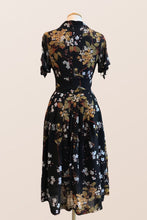 Load image into Gallery viewer, Kassandra Black Floral & Bird Dress