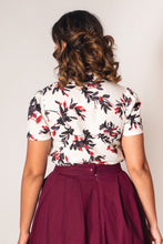 Load image into Gallery viewer, Jo Burgundy & Black Floral Blouse