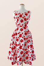 Load image into Gallery viewer, Chita Red & Cream Floral Dress
