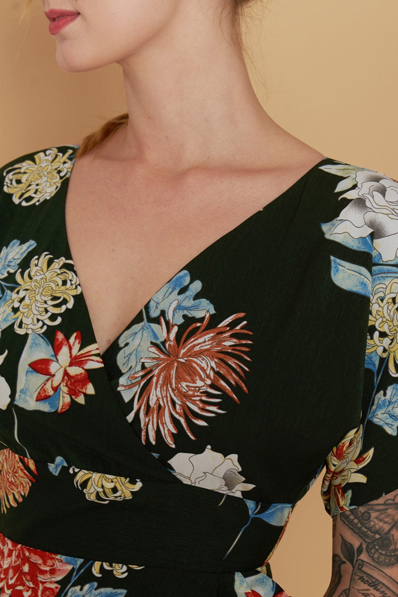 Jill Green Floral Dress – Elise Design