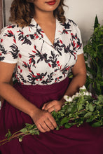 Load image into Gallery viewer, Jo Burgundy &amp; Black Floral Blouse