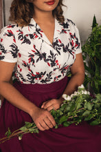 Load image into Gallery viewer, Jo Burgundy & Black Floral Blouse