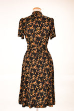 Load image into Gallery viewer, Jobelle Orange & Black Petite Floral Dress