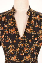 Load image into Gallery viewer, Jobelle Orange & Black Petite Floral Dress
