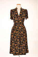 Load image into Gallery viewer, Jobelle Orange & Black Petite Floral Dress