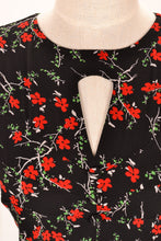 Load image into Gallery viewer, Kay Floral Black & Red Dress