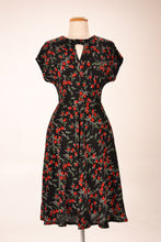 Load image into Gallery viewer, Kay Floral Black & Red Dress