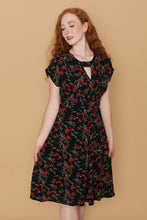 Load image into Gallery viewer, Kay Floral Black & Red Dress