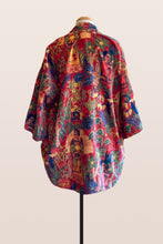 Load image into Gallery viewer, Hand Printed Floral Velvet Kimono - Red