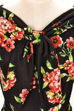 Load image into Gallery viewer, Lola Black & Red Floral Jersey Dress