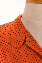 Load image into Gallery viewer, Manette Orange & Black Dots Dress